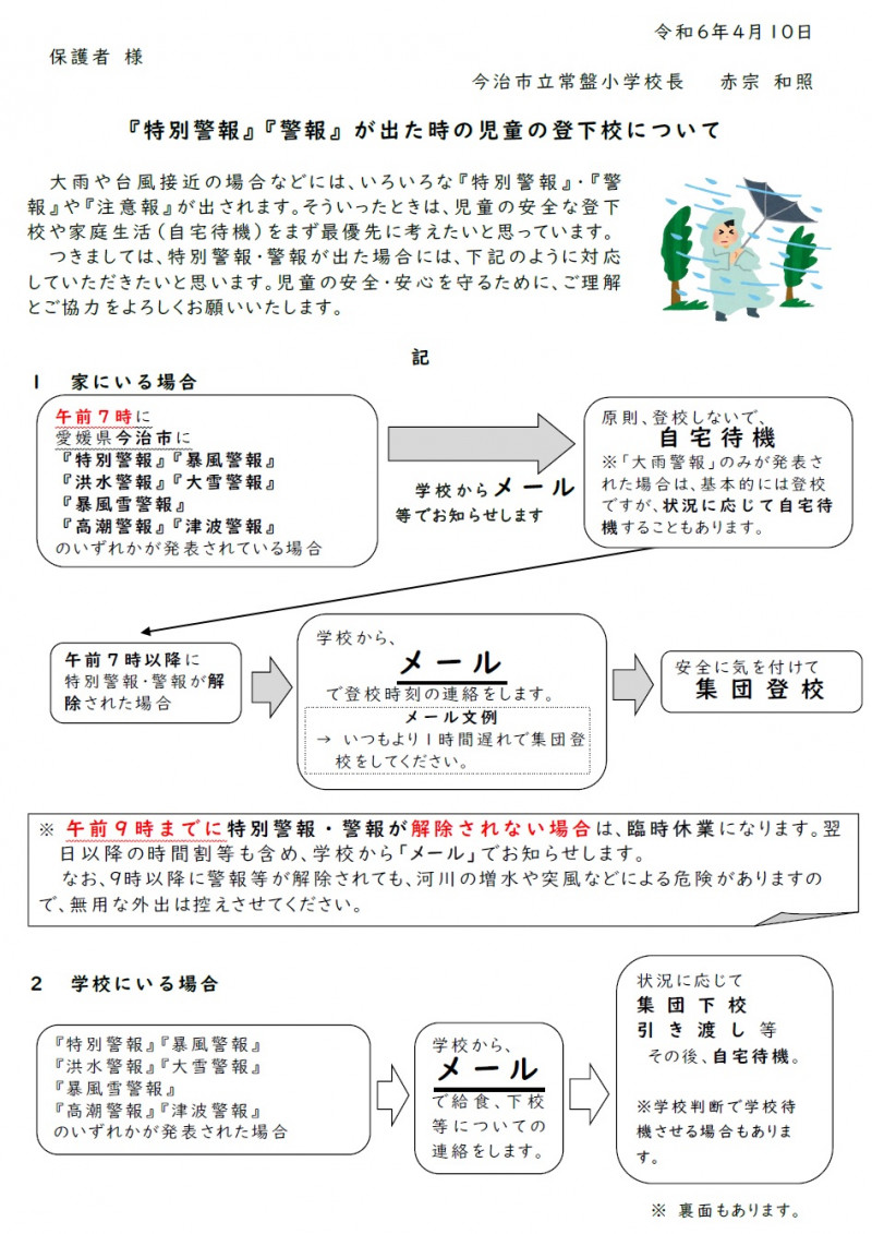 000-警報等発表時の対応➀