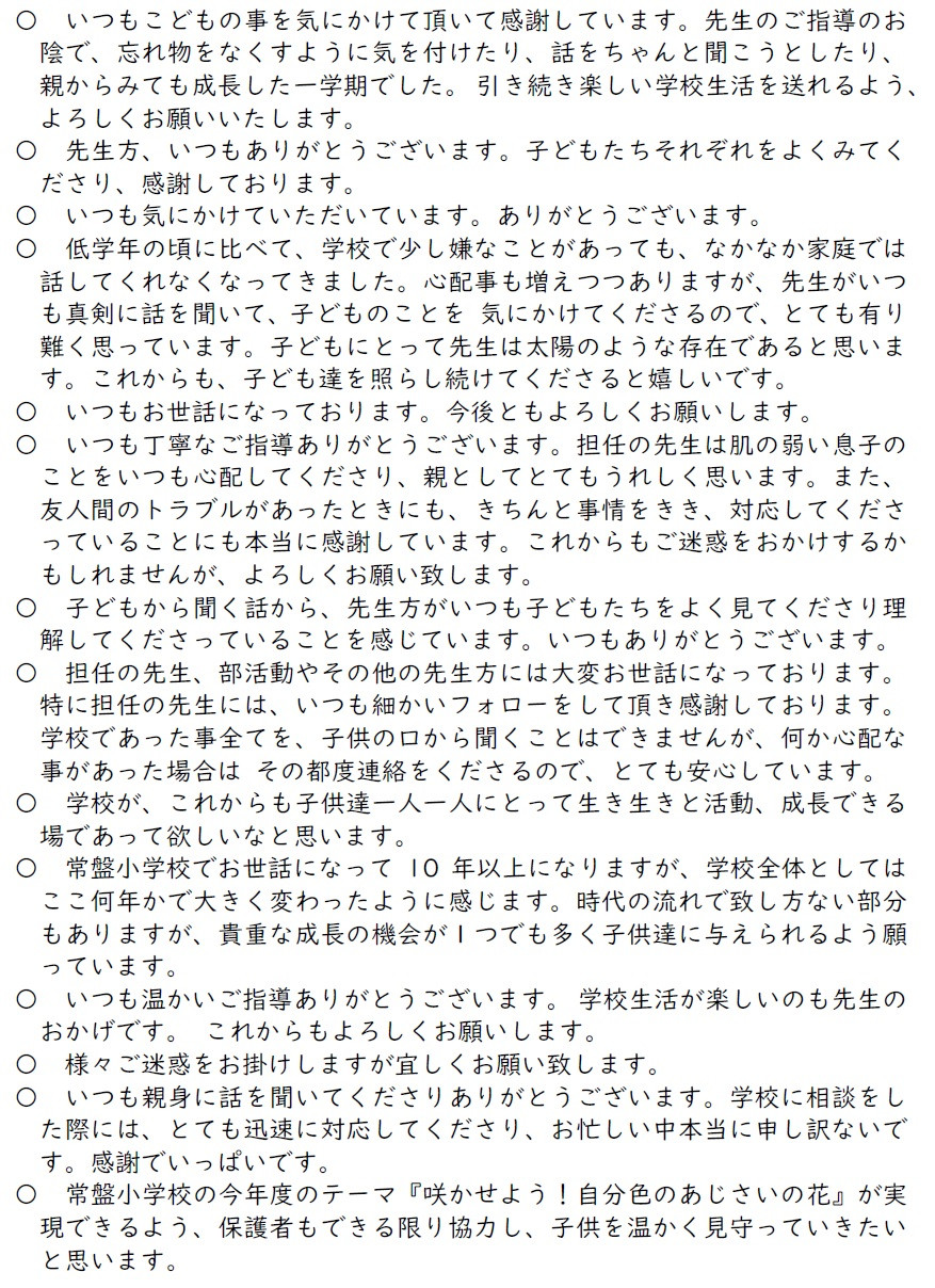 R6-前期　学校評価応援メッセージ③