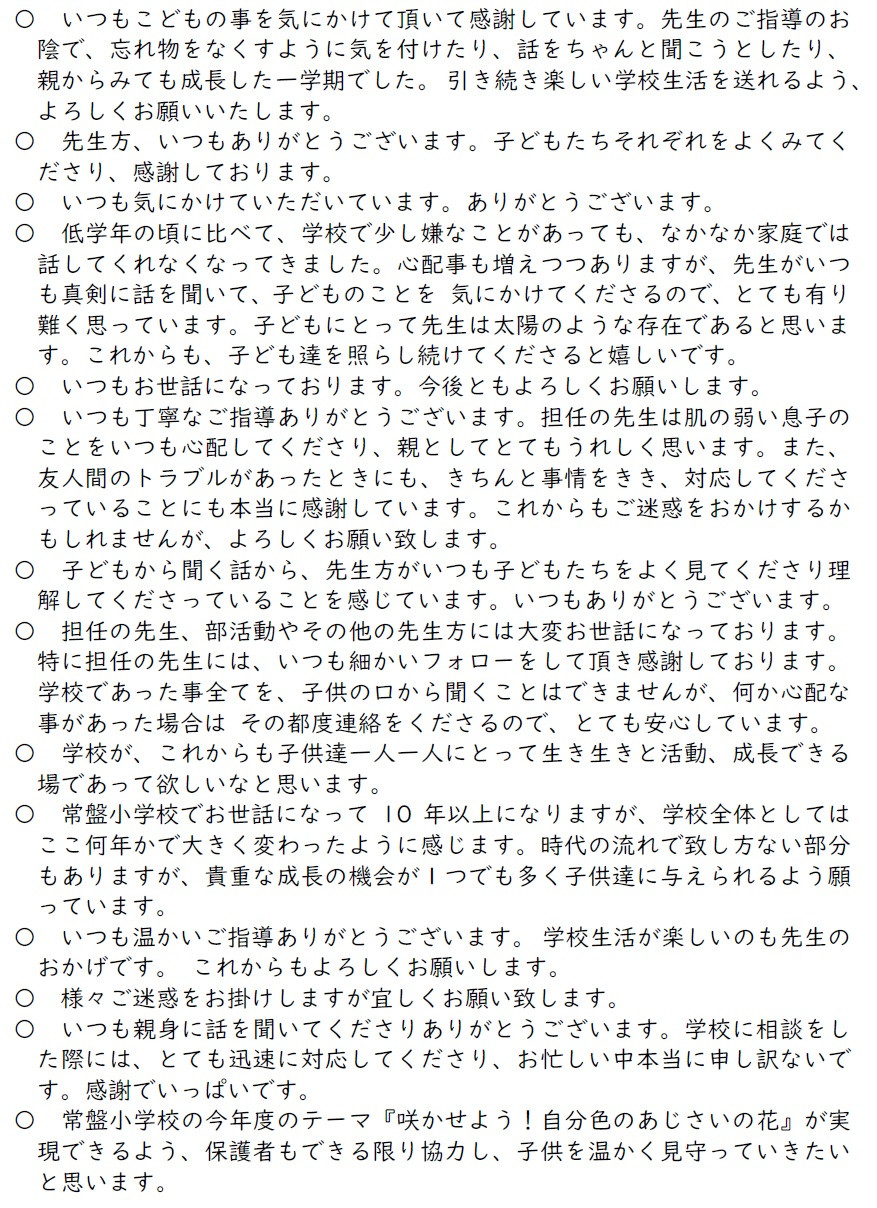 R6-前期　学校評価応援メッセージ③