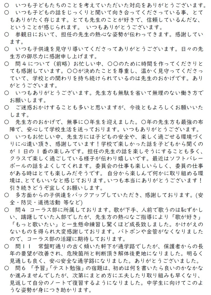 R6-前期　学校評価応援メッセージ④